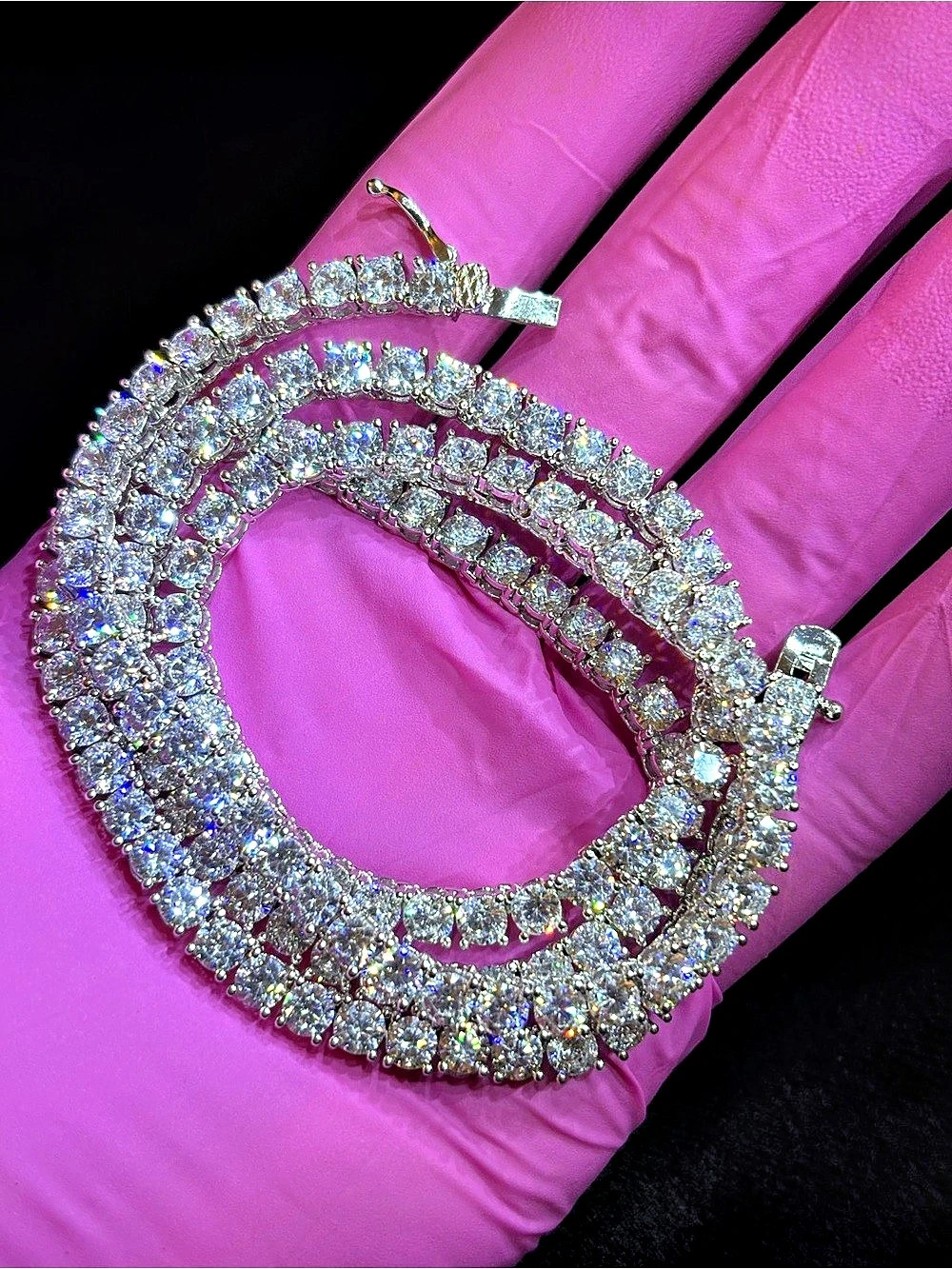 4.4mm Silver Filled AAAAA CZ Tennis Chain 20in - Picture 4 of 10